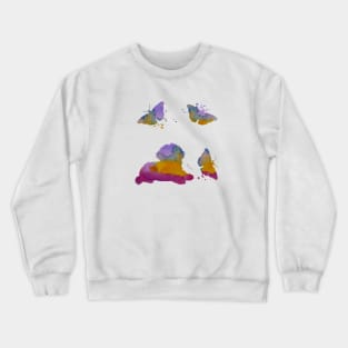 Shih Tzu Art, Colorful Dog, Butterflies Crewneck Sweatshirt